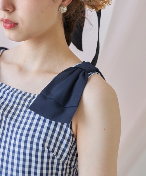 tocco closet（トッコ クローゼット）の「肩りぼん付きギンガム 