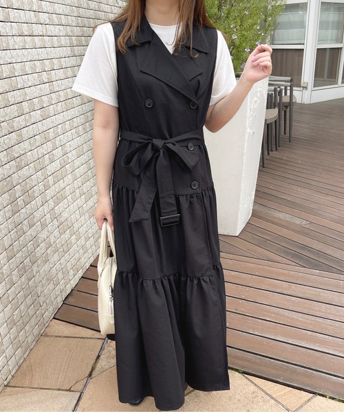 apres jour(アプレジュール)の「トレンチティアードワンピース【ZOZOTOWN限定アイテム】(ワンピース・レディース・インディゴブルー/ベージュ/ブラック・X-LARGE/フリー)」の7枚目の写真