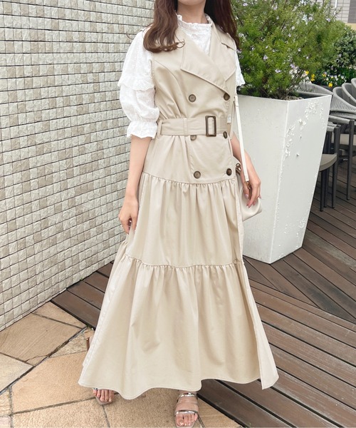 apres jour(アプレジュール)の「トレンチティアードワンピース【ZOZOTOWN限定アイテム】(ワンピース・レディース・インディゴブルー/ベージュ/ブラック・X-LARGE/フリー)」の18枚目の写真