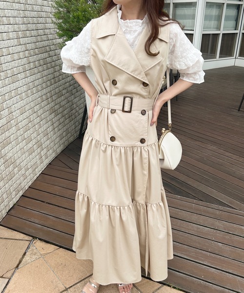 apres jour(アプレジュール)の「トレンチティアードワンピース【ZOZOTOWN限定アイテム】(ワンピース・レディース・インディゴブルー/ベージュ/ブラック・X-LARGE/フリー)」の15枚目の写真