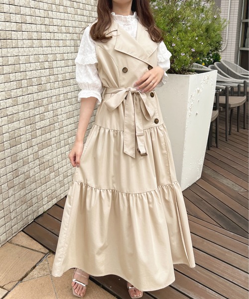 apres jour(アプレジュール)の「トレンチティアードワンピース【ZOZOTOWN限定アイテム】(ワンピース・レディース・インディゴブルー/ベージュ/ブラック・X-LARGE/フリー)」の16枚目の写真