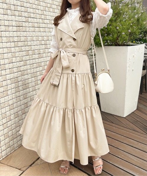 apres jour(アプレジュール)の「トレンチティアードワンピース【ZOZOTOWN限定アイテム】(ワンピース・レディース・インディゴブルー/ベージュ/ブラック・X-LARGE/フリー)」の17枚目の写真