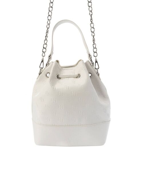 GYDA(ジェイダ)の「GG PATTERN エンボス2WAY drewstringバッグ(ハンドバッグ・レディース・オフホワイト/ブラック・FREE)」の10枚目の写真