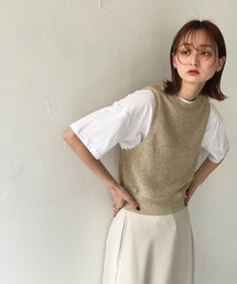 【CLEIO】リネンミックスノースリーブニット