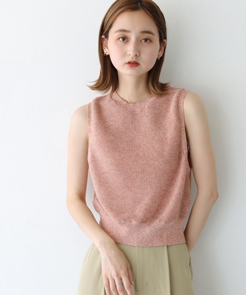 CLEIO(クレイオ)の「【CLEIO】リネンミックスノースリーブニット(ニット/セーター・レディース・ベージュ/グリーン/テラコッタ・FREE)」の14枚目の写真