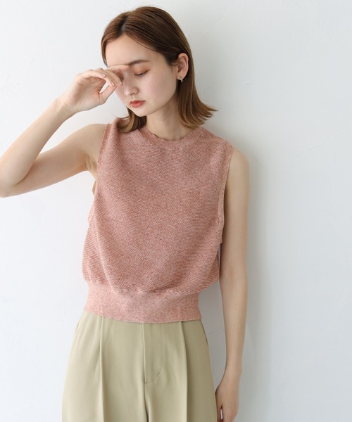 CLEIO(クレイオ)の「【CLEIO】リネンミックスノースリーブニット(ニット/セーター・レディース・ベージュ/グリーン/テラコッタ・FREE)」の20枚目の写真