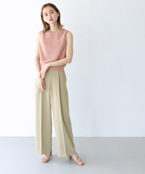 CLEIO(クレイオ)の「【CLEIO】リネンミックスノースリーブニット(ニット/セーター・レディース・ベージュ/グリーン/テラコッタ・FREE)」の4枚目の写真