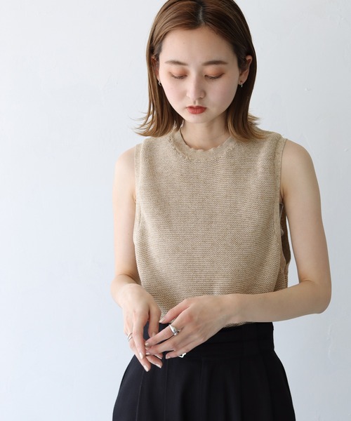 CLEIO(クレイオ)の「【CLEIO】リネンミックスノースリーブニット(ニット/セーター・レディース・ベージュ/グリーン/テラコッタ・FREE)」の16枚目の写真