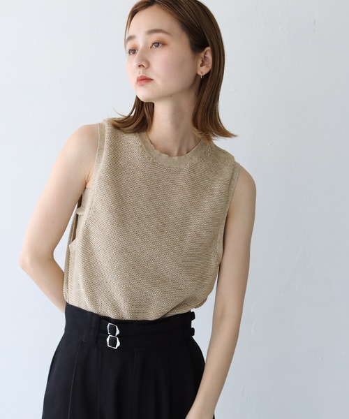 CLEIO(クレイオ)の「【CLEIO】リネンミックスノースリーブニット(ニット/セーター・レディース・ベージュ/グリーン/テラコッタ・FREE)」の22枚目の写真