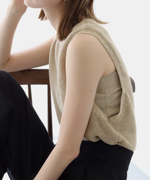 CLEIO(クレイオ)の「【CLEIO】リネンミックスノースリーブニット(ニット/セーター・レディース・ベージュ/グリーン/テラコッタ・FREE)」の17枚目の写真