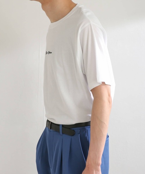 SENSE OF PLACE by URBAN RESEARCH（センスオブプレイスバイアーバンリサーチ）の「オーガニックコットンシシュウTシャツ(5分袖)（Tシャツ/カットソー・メンズ・ライトブルー/ホワイト/ブラック/グリーン・LARGE/MEDIUM）」の6枚目の写真