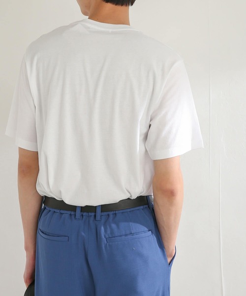 SENSE OF PLACE by URBAN RESEARCH（センスオブプレイスバイアーバンリサーチ）の「オーガニックコットンシシュウTシャツ(5分袖)（Tシャツ/カットソー・メンズ・ライトブルー/ホワイト/ブラック/グリーン・LARGE/MEDIUM）」の7枚目の写真