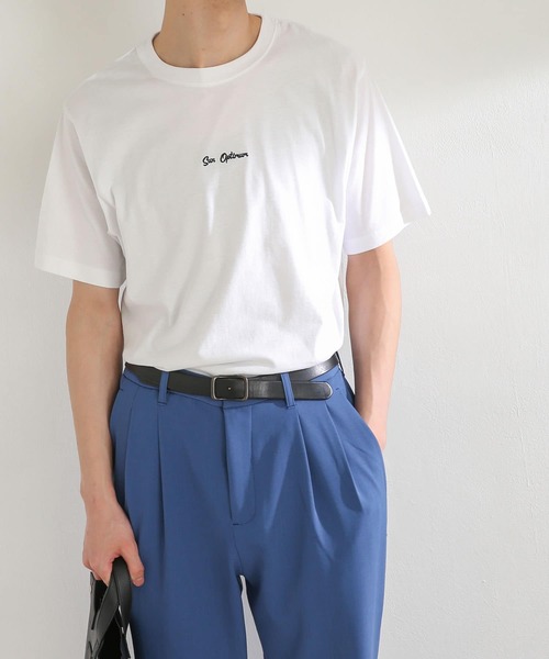 SENSE OF PLACE by URBAN RESEARCH（センスオブプレイスバイアーバンリサーチ）の「オーガニックコットンシシュウTシャツ(5分袖)（Tシャツ/カットソー・メンズ・ライトブルー/ホワイト/ブラック/グリーン・LARGE/MEDIUM）」の8枚目の写真