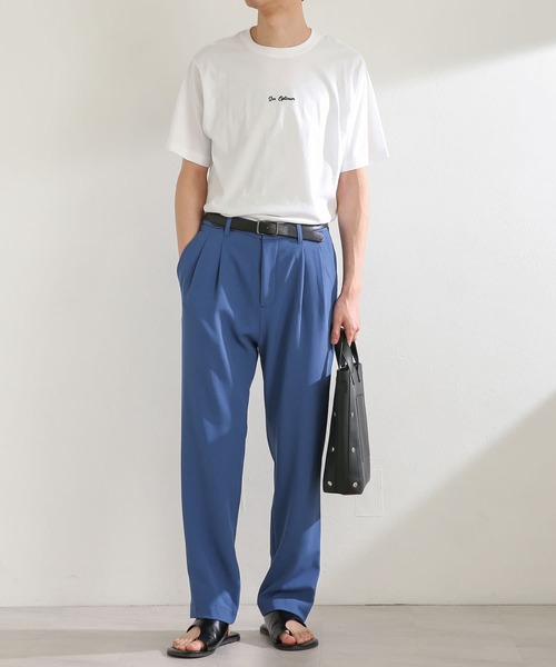 SENSE OF PLACE by URBAN RESEARCH（センスオブプレイスバイアーバンリサーチ）の「オーガニックコットンシシュウTシャツ(5分袖)（Tシャツ/カットソー・メンズ・ライトブルー/ホワイト/ブラック/グリーン・LARGE/MEDIUM）」の9枚目の写真