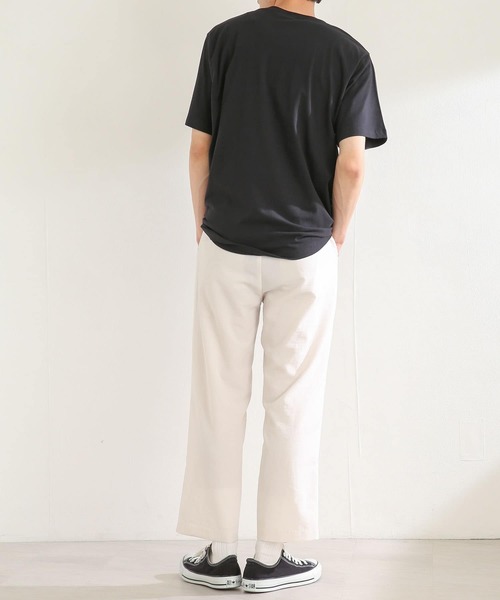 SENSE OF PLACE by URBAN RESEARCH（センスオブプレイスバイアーバンリサーチ）の「オーガニックコットンシシュウTシャツ(5分袖)（Tシャツ/カットソー・メンズ・ライトブルー/ホワイト/ブラック/グリーン・LARGE/MEDIUM）」の21枚目の写真