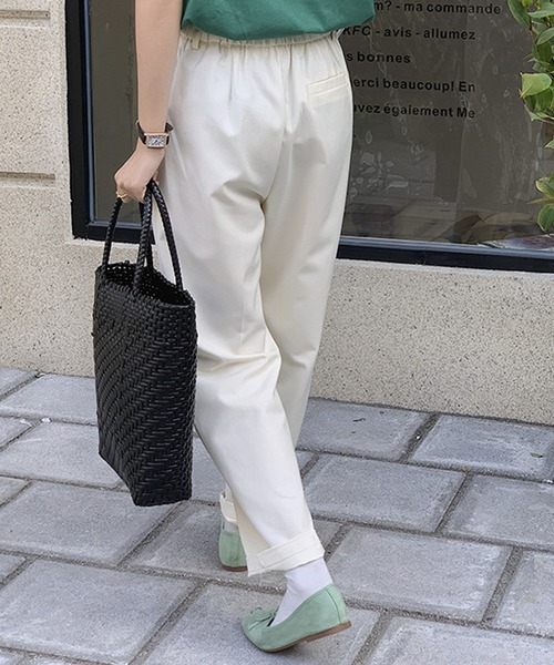 DAY CLOSET(デイ クローゼット)の「レディース タック入りストレートカラースラックス(スラックス・レディース・スモークピンク/ブラック/オフホワイト/カーキブラウン・M/L/S)」の8枚目の写真