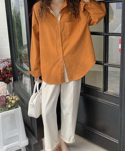 DAY CLOSET(デイ クローゼット)の「レディース タック入りストレートカラースラックス(スラックス・レディース・スモークピンク/ブラック/オフホワイト/カーキブラウン・M/L/S)」の5枚目の写真