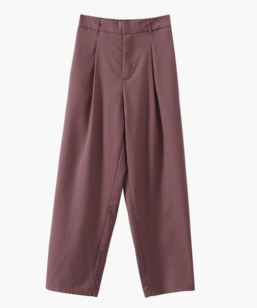 DAY CLOSET(デイ クローゼット)の「レディース タック入りストレートカラースラックス(スラックス・レディース・スモークピンク/ブラック/オフホワイト/カーキブラウン・M/L/S)」の19枚目の写真