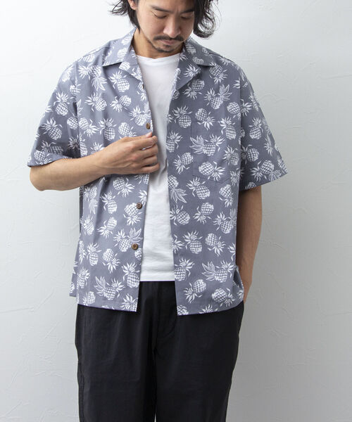 NOLLEY'S goodman(ノーリーズグッドマン)の「【Hilo Hattie/ヒロハッティ】Aloha Shirt Pineapplles アロハシャツ(シャツ/ブラウス・メンズ・ブルー系その他/ホワイト×ネイビー/グレー・M/L)」の20枚目の写真