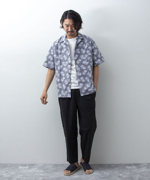NOLLEY'S goodman(ノーリーズグッドマン)の「【Hilo Hattie/ヒロハッティ】Aloha Shirt Pineapplles アロハシャツ(シャツ/ブラウス・メンズ・ブルー系その他/ホワイト×ネイビー/グレー・M/L)」の10枚目の写真