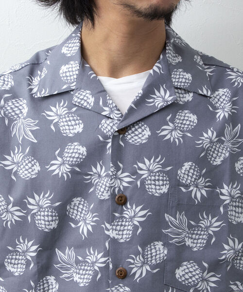 NOLLEY'S goodman(ノーリーズグッドマン)の「【Hilo Hattie/ヒロハッティ】Aloha Shirt Pineapplles アロハシャツ(シャツ/ブラウス・メンズ・ブルー系その他/ホワイト×ネイビー/グレー・M/L)」の14枚目の写真