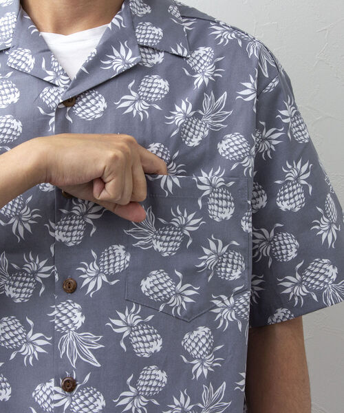 NOLLEY'S goodman(ノーリーズグッドマン)の「【Hilo Hattie/ヒロハッティ】Aloha Shirt Pineapplles アロハシャツ(シャツ/ブラウス・メンズ・ブルー系その他/ホワイト×ネイビー/グレー・M/L)」の18枚目の写真