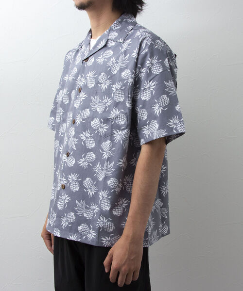NOLLEY'S goodman(ノーリーズグッドマン)の「【Hilo Hattie/ヒロハッティ】Aloha Shirt Pineapplles アロハシャツ(シャツ/ブラウス・メンズ・ブルー系その他/ホワイト×ネイビー/グレー・M/L)」の8枚目の写真