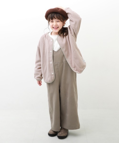 devirock（デビロック）の「エアリーフリース カーディガン（カーディガン/ボレロ・キッズ・カーキ/ライトブラウン/ピンクベージュ/スミクロ/サックスブルー系・110cm/100cm/120cm/130cm/140cm/150cm/160cm）」の13枚目の写真