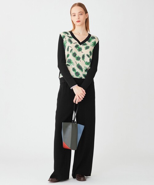 ポールスミス　デジタルデイジープリントコンビ長袖ニット Paul Smith（ポールスミス）の「【洗える】デジタルデイジー プリント