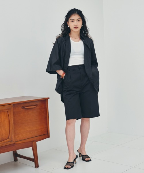 HANNE(アン)の「オーバーサイズハーフシャツ(シャツ/ブラウス・レディース・ホワイト/ブラック/ブルー・フリー/FREE)」の20枚目の写真