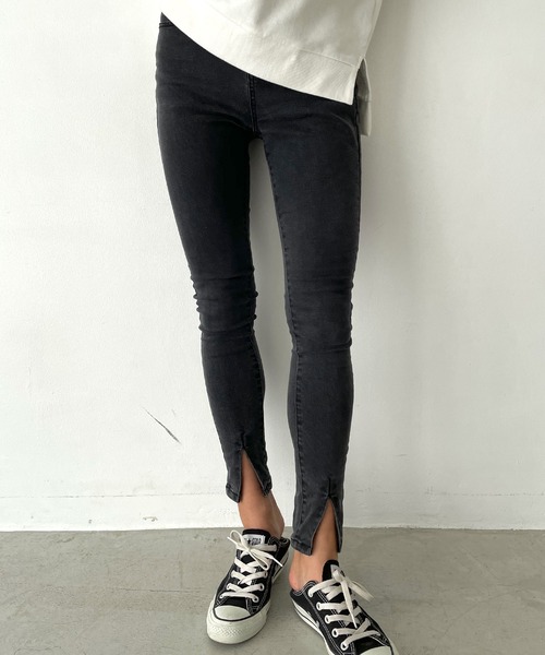 CHERI since1985(シェリ)の「スリットスキニーパンツ ブラックパンツ(デニムパンツ・レディース・ブラック・S/M/L)」の14枚目の写真