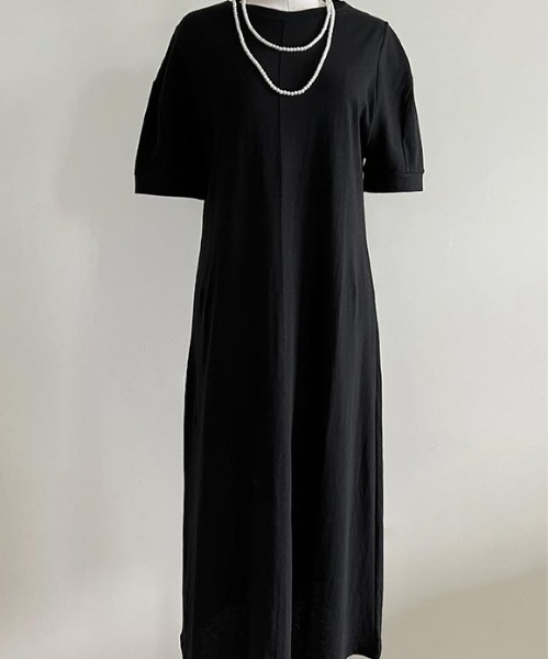 NANING9（ナンニング）の「NANING9 フロント切替ロングワンピ（ワンピース・レディース・グリーン/クリーム/ブラック・FREE）」の2枚目の写真