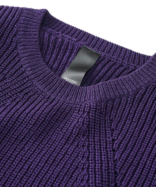 SHAREEF（シャリーフ）の「RIB KNIT（ニット/セーター・メンズ・ブラック/パープル/ターコイズブルー・1/2）」の10枚目の写真