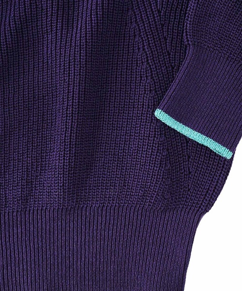 SHAREEF（シャリーフ）の「RIB KNIT（ニット/セーター・メンズ・ブラック/パープル/ターコイズブルー・1/2）」の4枚目の写真