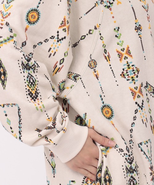 チチカカ（チチカカ）の「インディアンプリントスウェットワンピース（ワンピース・レディース・ブラック/ベージュ/イエロー・FREE）」の8枚目の写真