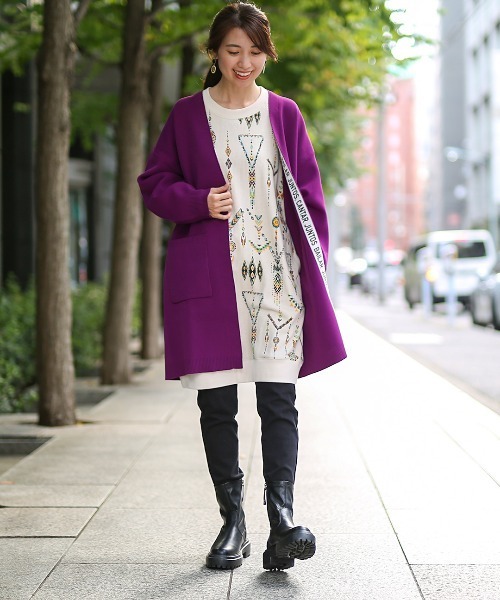 チチカカ（チチカカ）の「インディアンプリントスウェットワンピース（ワンピース・レディース・ブラック/ベージュ/イエロー・FREE）」の17枚目の写真