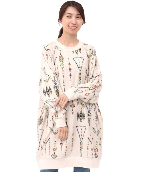 チチカカ（チチカカ）の「インディアンプリントスウェットワンピース（ワンピース・レディース・ブラック/ベージュ/イエロー・FREE）」の20枚目の写真