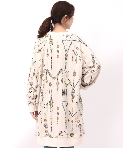 チチカカ（チチカカ）の「インディアンプリントスウェットワンピース（ワンピース・レディース・ブラック/ベージュ/イエロー・FREE）」の6枚目の写真