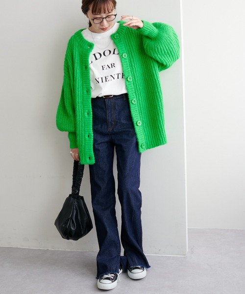 DISCOAT（ディスコート）の「【前後2WAY】畦プルオーバー（ニット/セーター・レディース・ネイビー/サックスブルー/ピンク/オレンジ/グリーン/ホワイト系その他・FREE）」の21枚目の写真