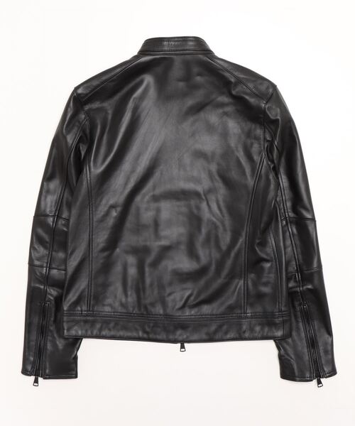 AOURE（アウール）の「シングルレザーライダース（ライダースジャケット・メンズ・ブラック・LARGE/X-LARGE/MEDIUM/SMALL）」の2枚目の写真
