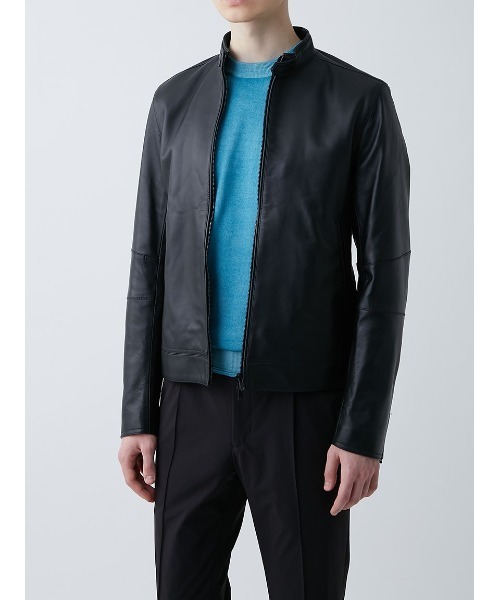 AOURE（アウール）の「シングルレザーライダース（ライダースジャケット・メンズ・ブラック・LARGE/X-LARGE/MEDIUM/SMALL）」の4枚目の写真