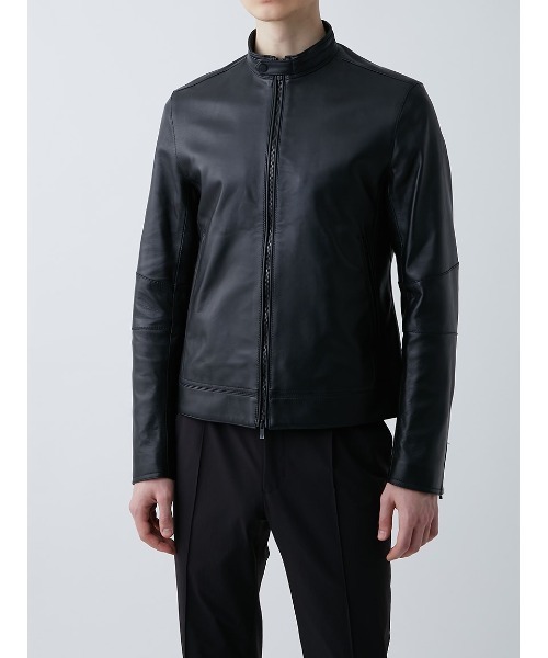 AOURE（アウール）の「シングルレザーライダース（ライダースジャケット・メンズ・ブラック・LARGE/X-LARGE/MEDIUM/SMALL）」の5枚目の写真