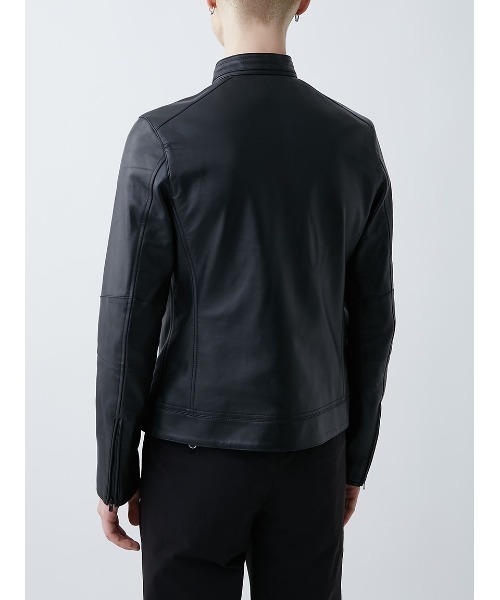 AOURE（アウール）の「シングルレザーライダース（ライダースジャケット・メンズ・ブラック・LARGE/X-LARGE/MEDIUM/SMALL）」の6枚目の写真