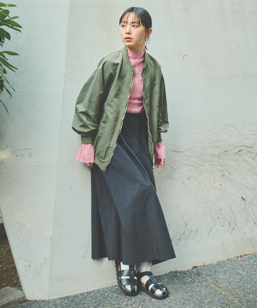 Aunt Marie's(アントマリーズ)の「オーバーサイズMA-1(MA-1・レディース・ブラック/カーキ/アイボリー・FREE)」の22枚目の写真