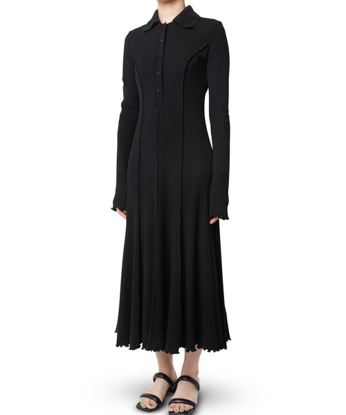 LE CIEL BLEU(ルシェルブルー)の「リブポロドレス / Rib Polo Dress(ワンピース・レディース・ブルー/ブラック・36)」の10枚目の写真