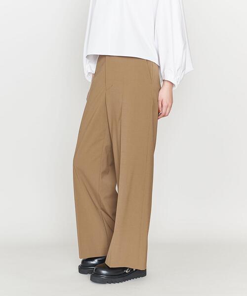 ASTRAET(アストラット)の「<ASTRAET>PE/W/PU プレーン ワイドパンツ(スラックス・レディース・ブラック/ブラウン・0/1)」の1枚目の写真