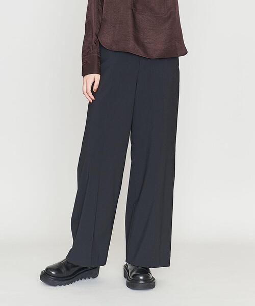 ASTRAET(アストラット)の「<ASTRAET>PE/W/PU プレーン ワイドパンツ(スラックス・レディース・ブラック/ブラウン・0/1)」の2枚目の写真