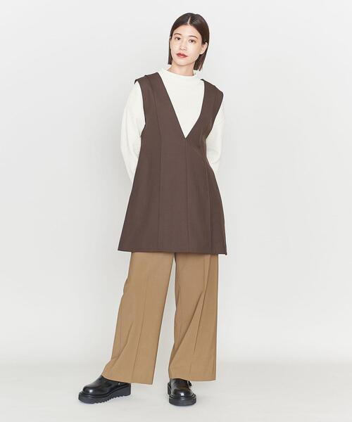 ASTRAET(アストラット)の「<ASTRAET>PE/W/PU プレーン ワイドパンツ(スラックス・レディース・ブラック/ブラウン・0/1)」の7枚目の写真