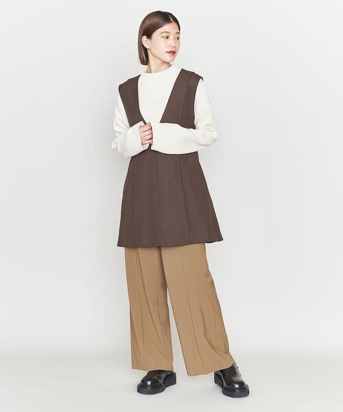 ASTRAET(アストラット)の「<ASTRAET>PE/W/PU プレーン ワイドパンツ(スラックス・レディース・ブラック/ブラウン・0/1)」の9枚目の写真