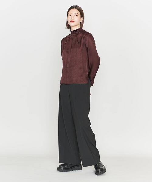 ASTRAET(アストラット)の「<ASTRAET>PE/W/PU プレーン ワイドパンツ(スラックス・レディース・ブラック/ブラウン・0/1)」の11枚目の写真